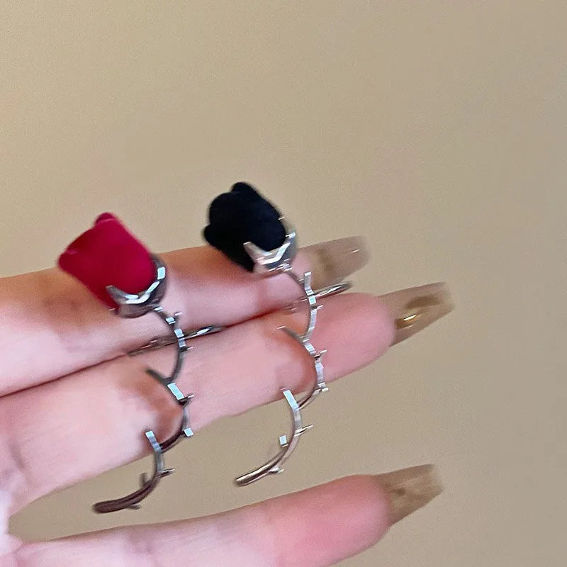 Rose Thorn Ear Cuff Clip Earrings for Dark Romantic Alternative Styling