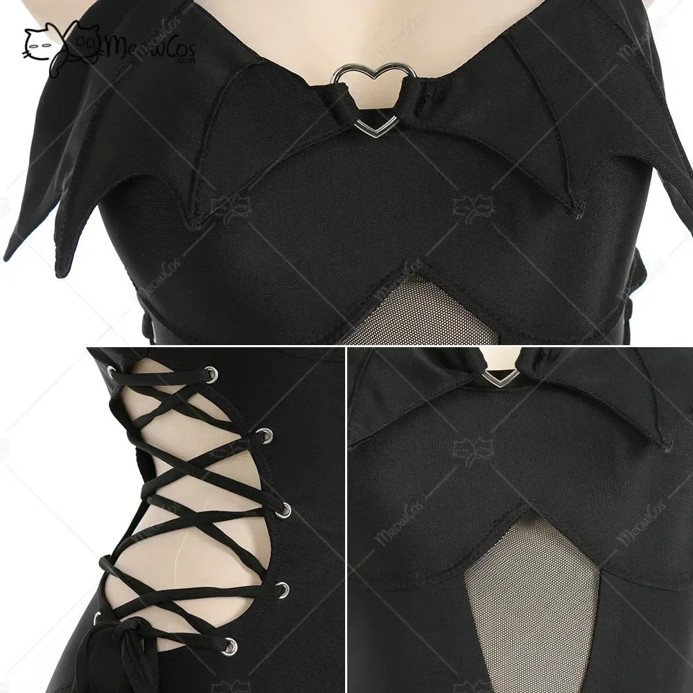 Women's Halter Cutout One-Piece Swimsuit with Decorative Side Ties and Statement Silhouette