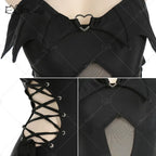 Women's Halter Cutout One-Piece Swimsuit with Decorative Side Ties and Statement Silhouette