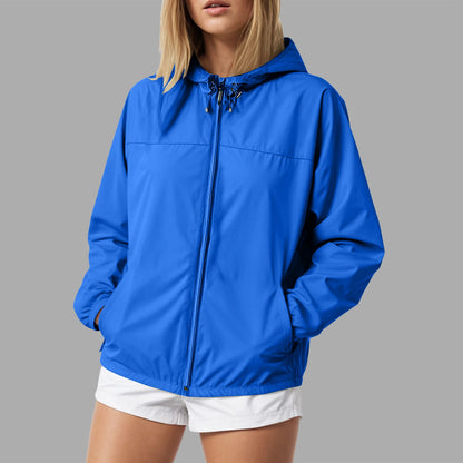 Women's Lightweight Hooded Zip-Up Windbreaker Jacket for Everyday Streetwear Layering