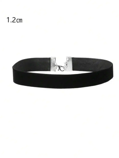 Minimalist Velvet Gothic Choker Necklace With Sleek Punk Inspired Alternative Fashion Design