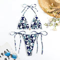 Fierce Tiger Print Triangle String Bikini with Adjustable Ties