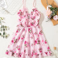 Floral Print Lightweight Slip Nightgown with Feminine Ruffle Trim