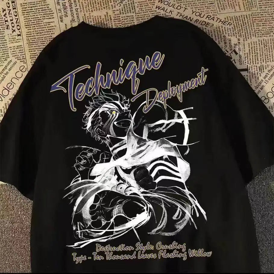 Oversized Streetwear Graphic Cotton T-Shirt with Abstract Sketch Artwork and Urban Casual Style