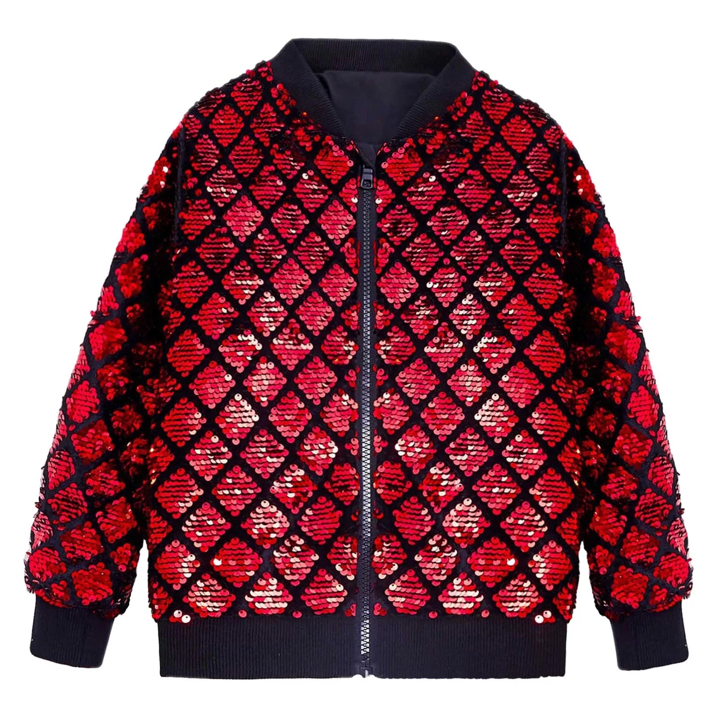 Men's Reflective Pattern Zip-Up Streetwear Bomber Jacket with Textured Finish
