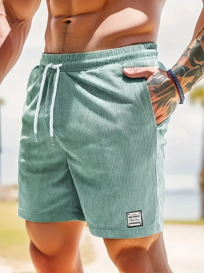 Men's Loose Fit Corduroy Casual Shorts with Breathable Everyday Streetwear Comfort