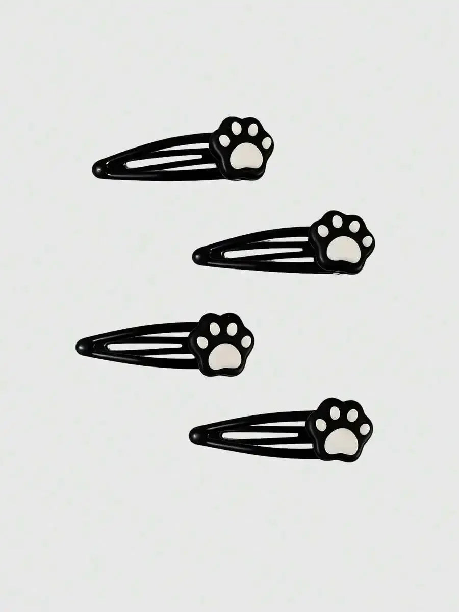Skull Accent Hair Clip Set Cute Gothic Alternative Fashion Accessories