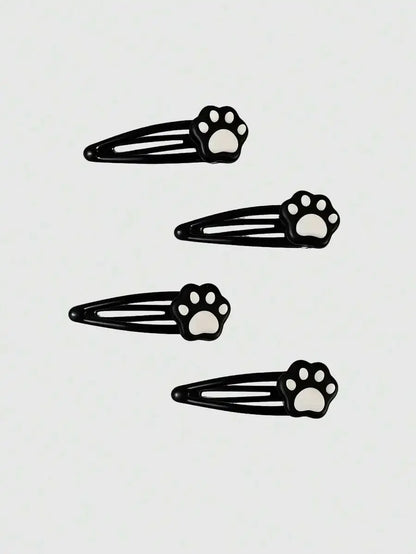 Skull Accent Hair Clip Set Cute Gothic Alternative Fashion Accessories