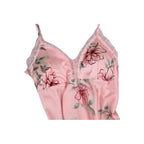 Floral Print Satin-Finish Nightdress with Delicate White Lace Trim