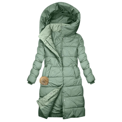 Women's Hooded Quilted Puffer Jacket Warm Casual Winter Zip-Up Outerwear Coat