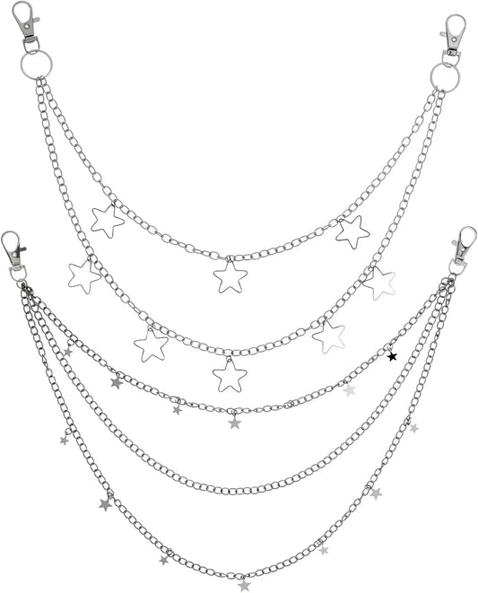 Star Pants Chain for Y2K Punk and Vintage Streetwear Styling