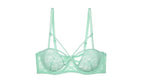 Lilac Strappy Floral Lace Underwire Bra and Cutout Thong Set