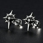 Celestial Star Stud Earrings With Alternative Gothic Statement Sparkle Design