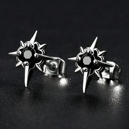 Celestial Star Stud Earrings With Alternative Gothic Statement Sparkle Design