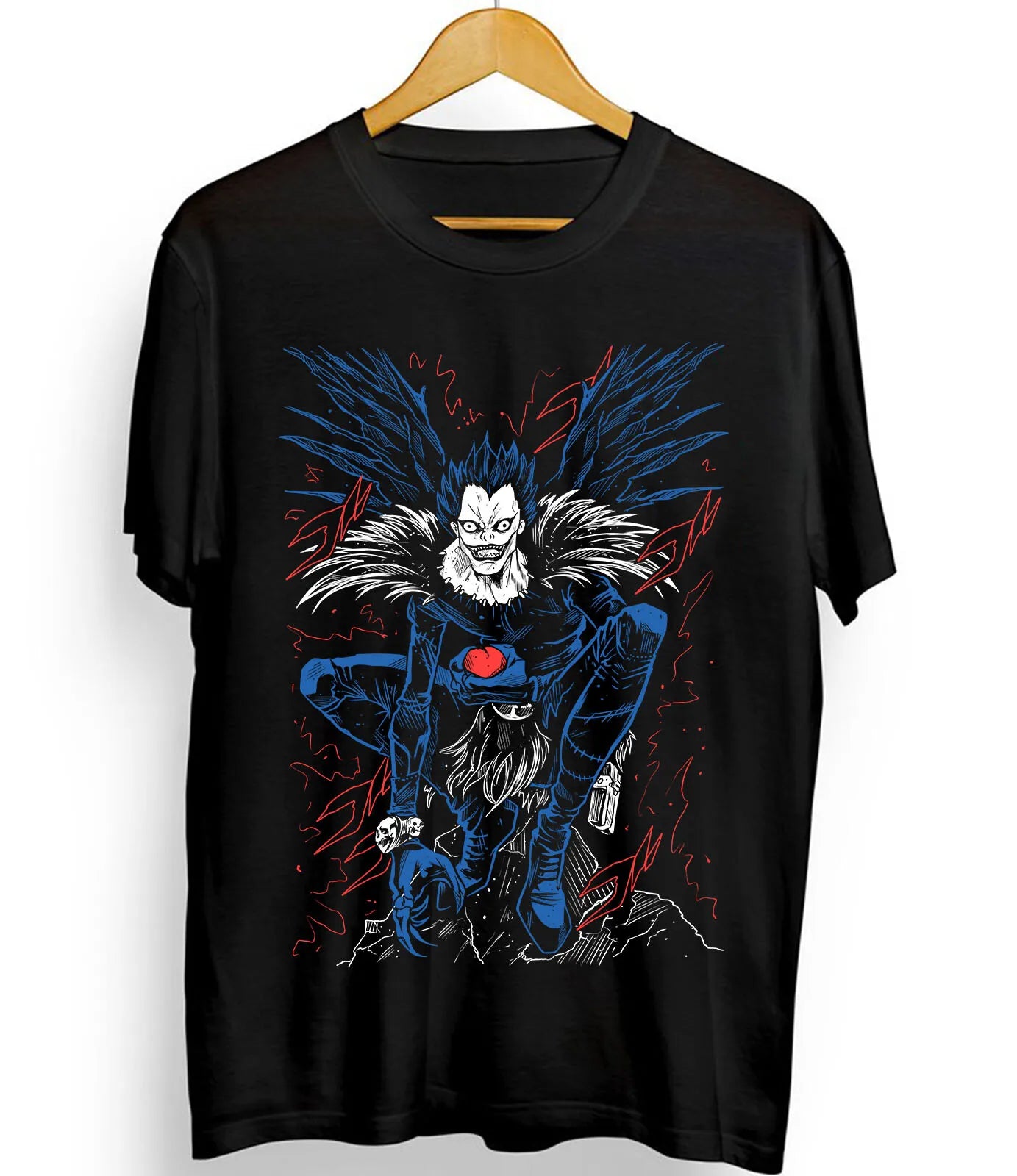 Anime Gothic Reaper Graphic T-Shirt with Dark Manga Streetwear Artwork