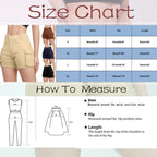 Women's High Waist Denim Style Shorts with Utility Pockets and Structured Everyday Fit