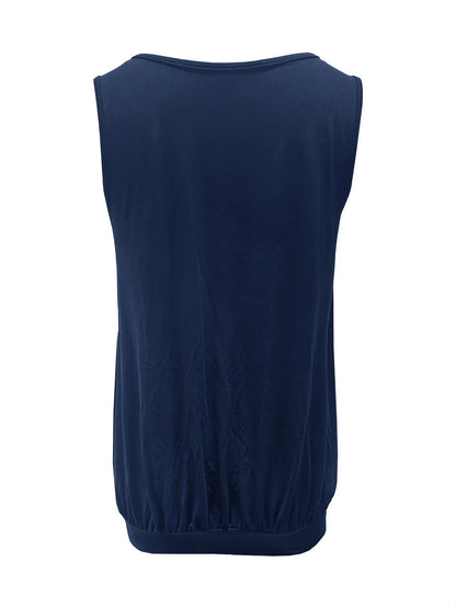 Relaxed Scoop Neck Tank Top with Lightweight Stretch Casual Streetwear Everyday Design