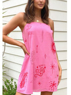 Spaghetti Strap Graphic Print A-Line Mini Dress with Relaxed Summer Silhouette