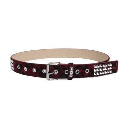 Faux Fur Rivet Waist Belt for Punk Y2K Alternative Fashion Styling