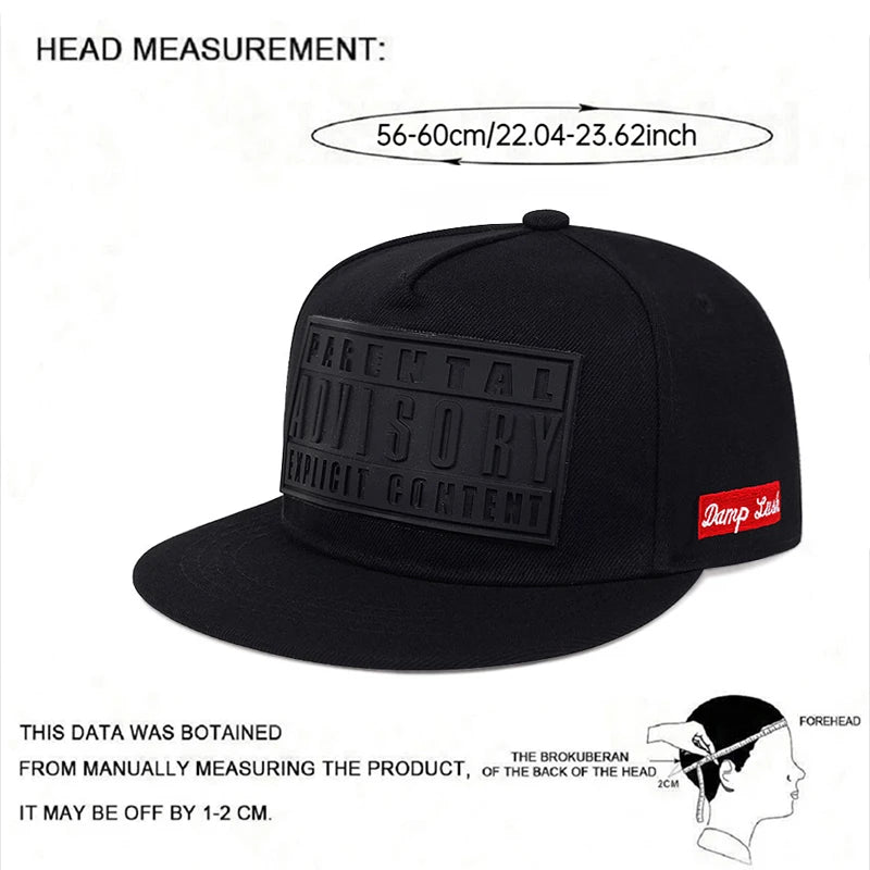 Adjustable Flat Brim Baseball Cap with Graphic Patch for Contemporary Streetwear Fashion Style