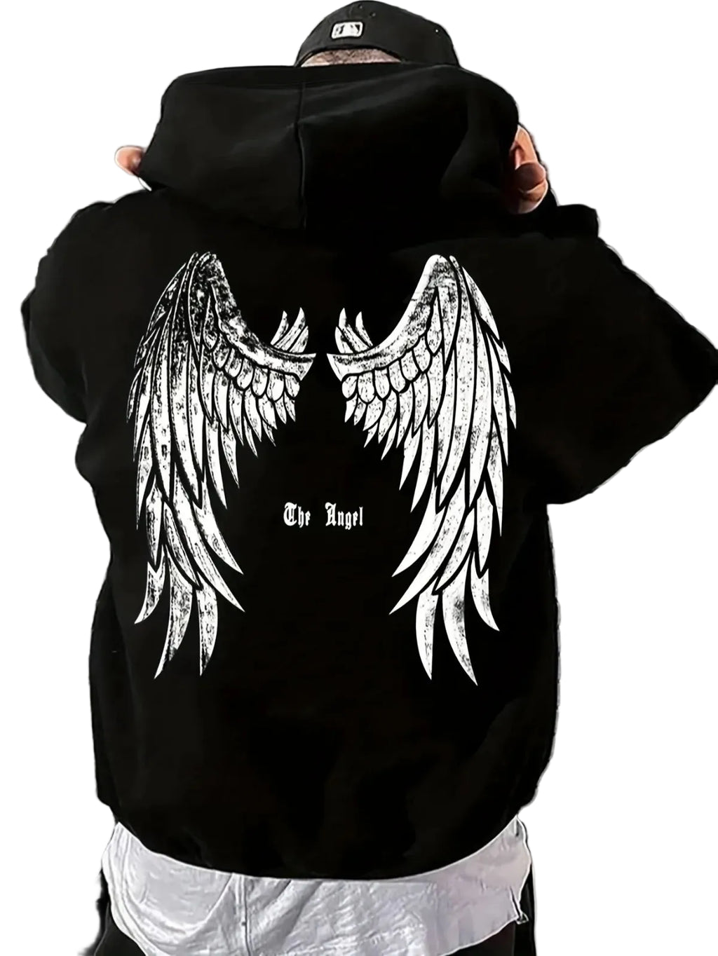 Winged Anime Goth Streetwear Oversized Pullover Hoodie