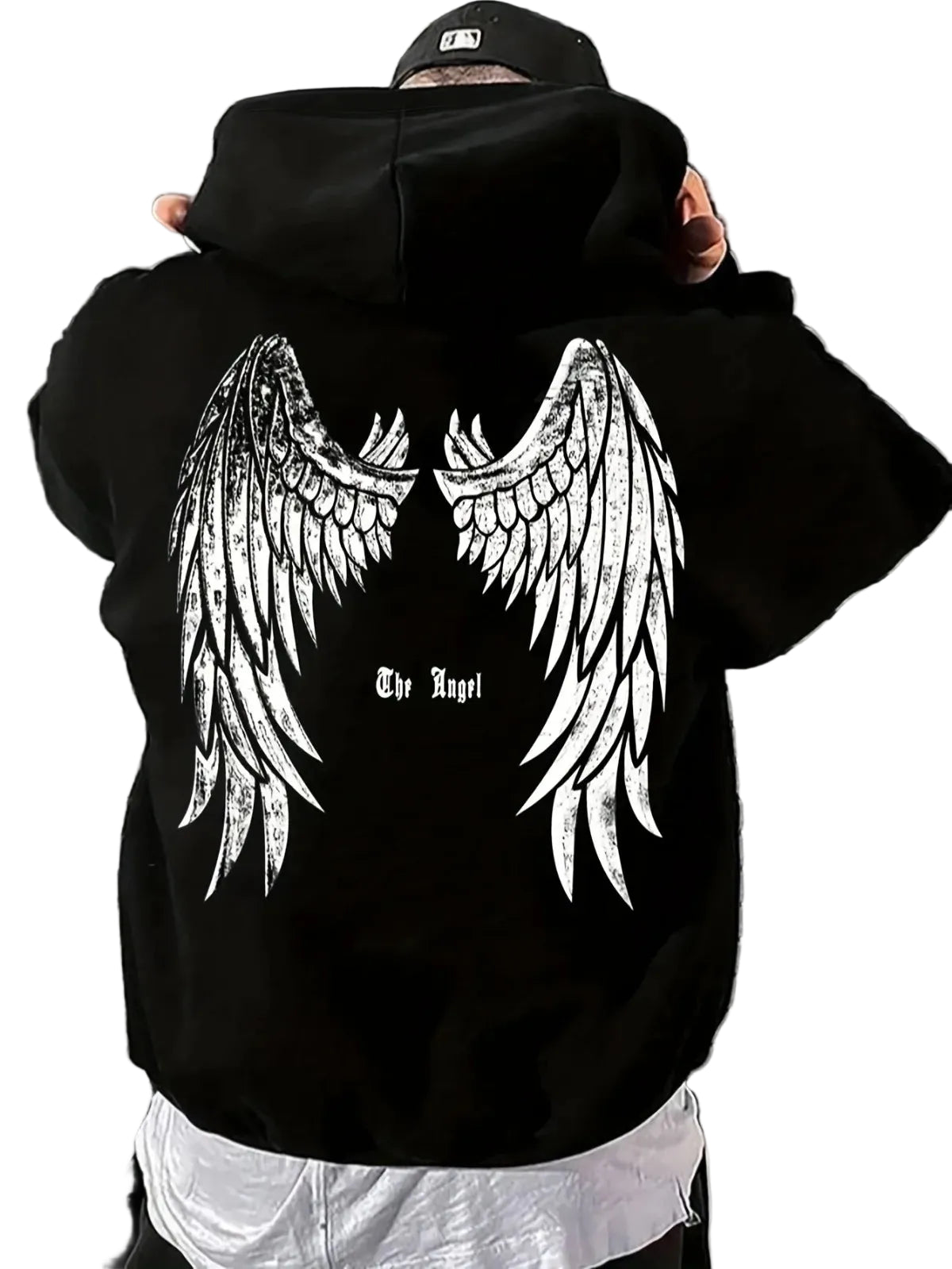 Winged Anime Goth Streetwear Oversized Pullover Hoodie