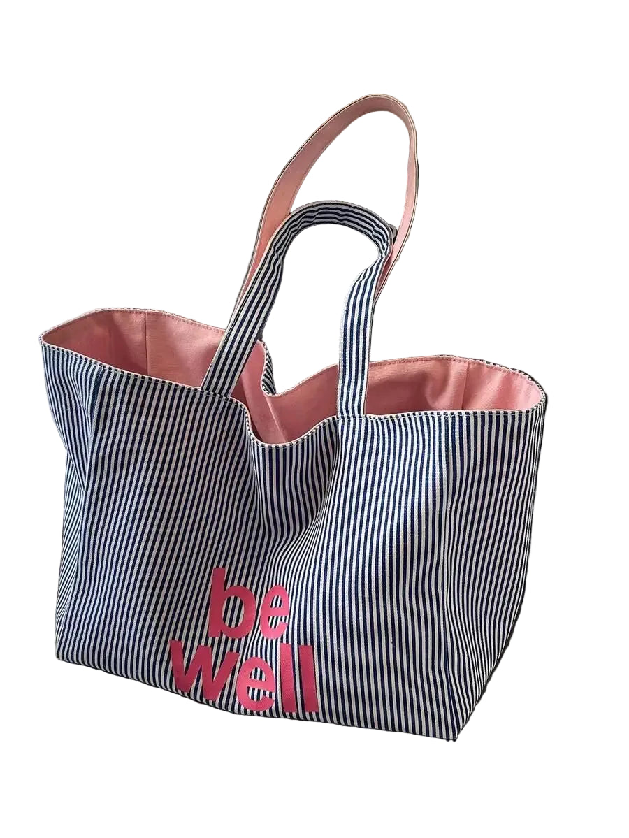 Oversized Canvas Tote Bag with Animal Inspired Pattern Lightweight Everyday Carry