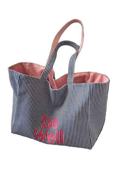 Oversized Canvas Tote Bag with Animal Inspired Pattern Lightweight Everyday Carry