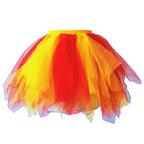 Layered Mesh Tutu Mini Skirt with Volume Pleats Festival Styling