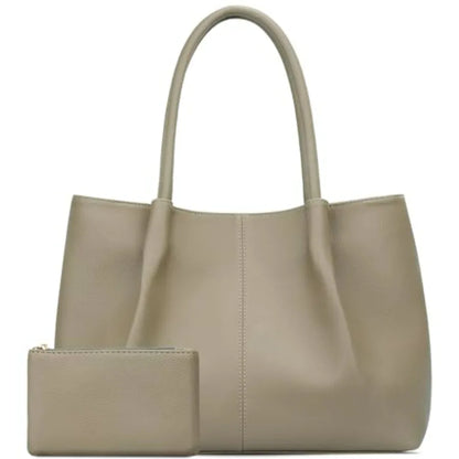Minimal Large Capacity Tote Shoulder Bag with Clean Structured Design