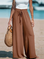 Women's High Waist Wide Leg Drawstring Pants with Relaxed Everyday Fit