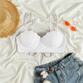 Pastel Lavender Seashell Shaped Balconette Bikini Top with Delicate Straps