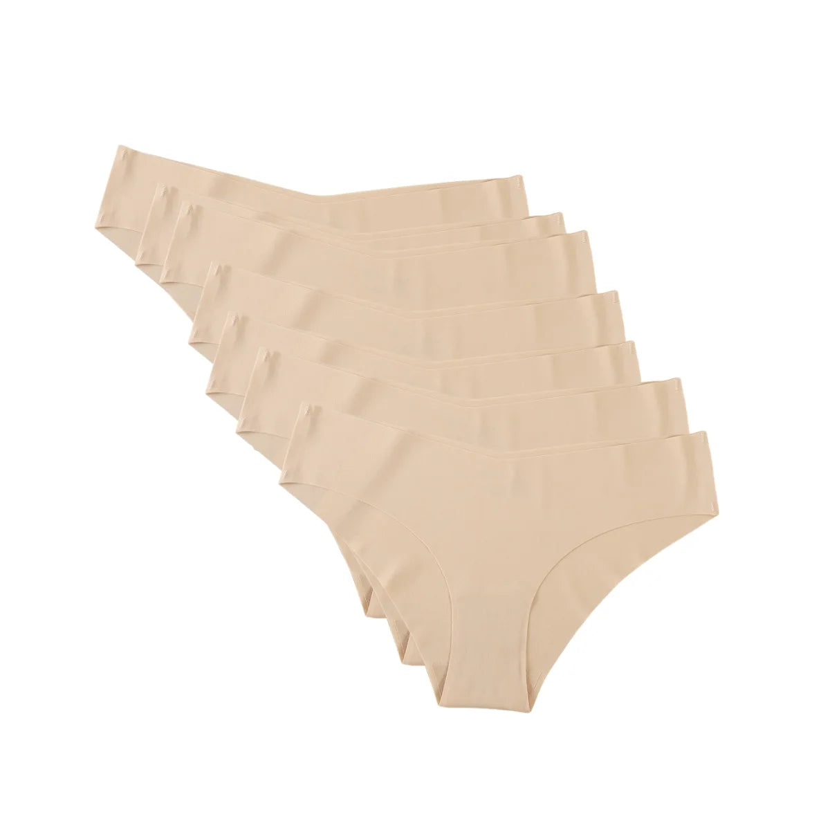 Seven-Piece Seamless V-Waist Bikini Brief Set in Modern Neutrals