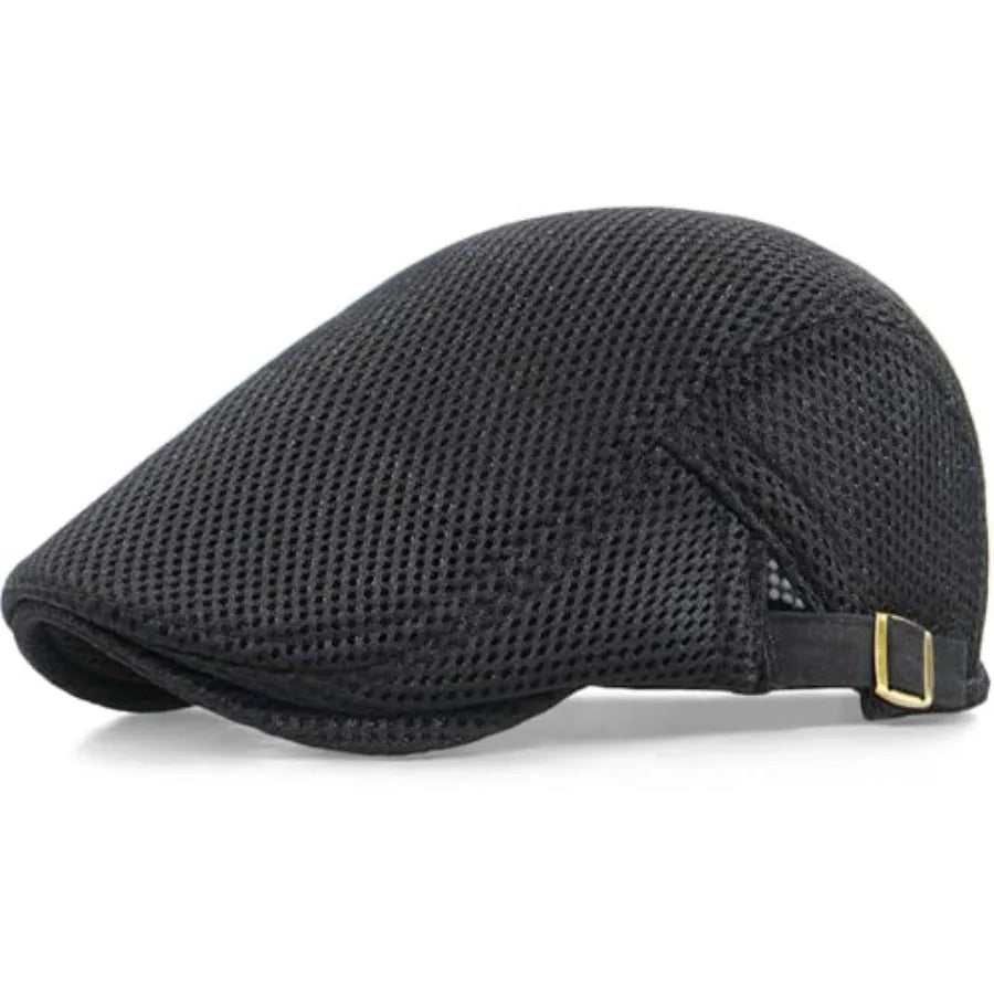 Breathable Mesh Ivy Flat Cap Adjustable Cotton Casual Vintage Driving Streetwear Hat