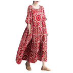 Boho Pleated Maxi Dress with Relaxed Silhouette for Everyday Styling