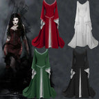 Elegant Medieval Inspired Gothic Maxi Dress with Fantasy Alternative Style
