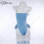 Women's Velvet Hooded Bodysuit Set with Lace-Up Front, Cape and Matching Accessories