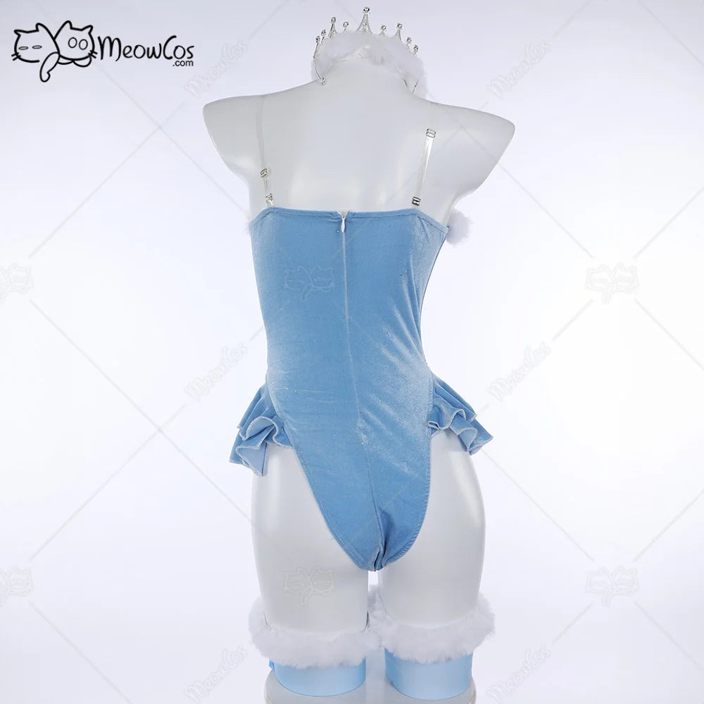 Women's Velvet Hooded Bodysuit Set with Lace-Up Front, Cape and Matching Accessories