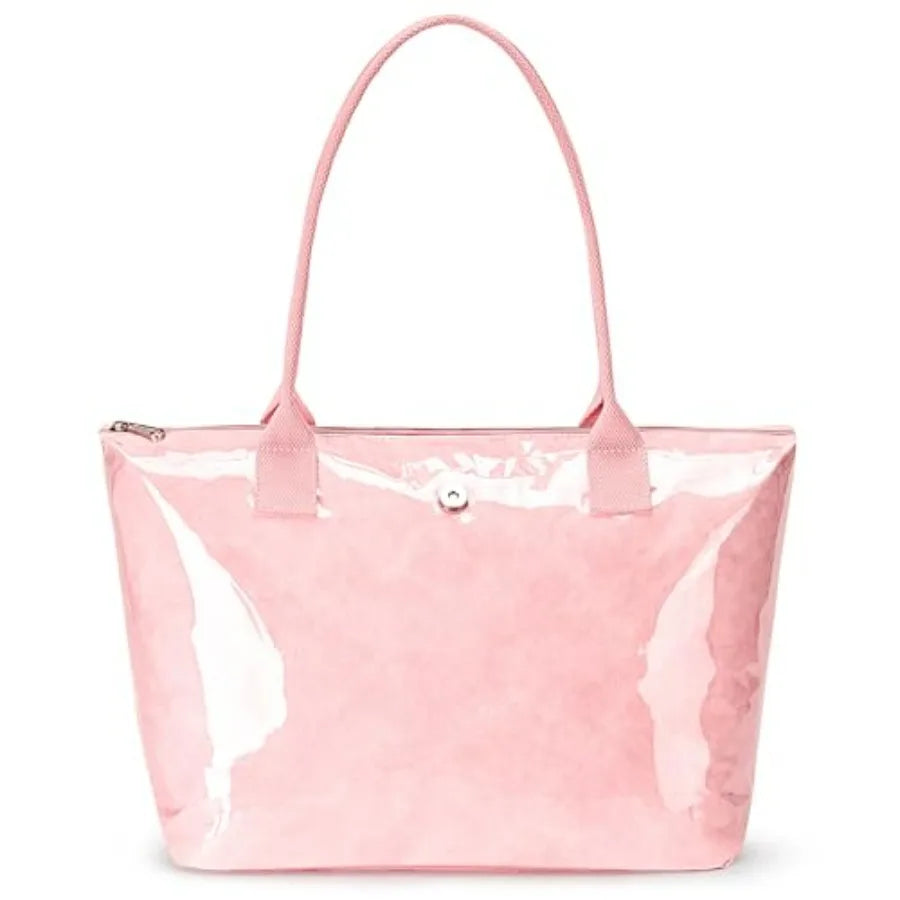 Minimal Large Capacity Tote Shoulder Bag with Zip Closure Design