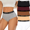 High-Waisted Brief Panties Five-Pack with Wide Statement Elastic Waistband