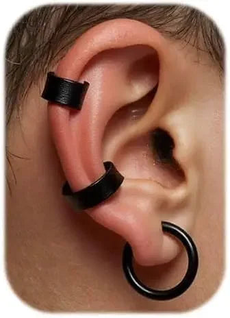 Triple Ear Cuff Clip Set for Punk Gothic Alternative Fashion Styling