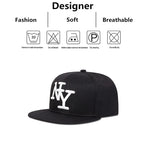 Embroidered Flat Brim Snapback Cap Adjustable Hip Hop Streetwear Baseball Hat