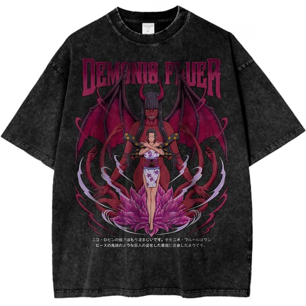 Nico Robin One Piece Anime Tshirt Vintage Graphic Tee Man Women Short Sleeve Tee Streetwear 2026 Summer Casual Tops Y2k Clothes