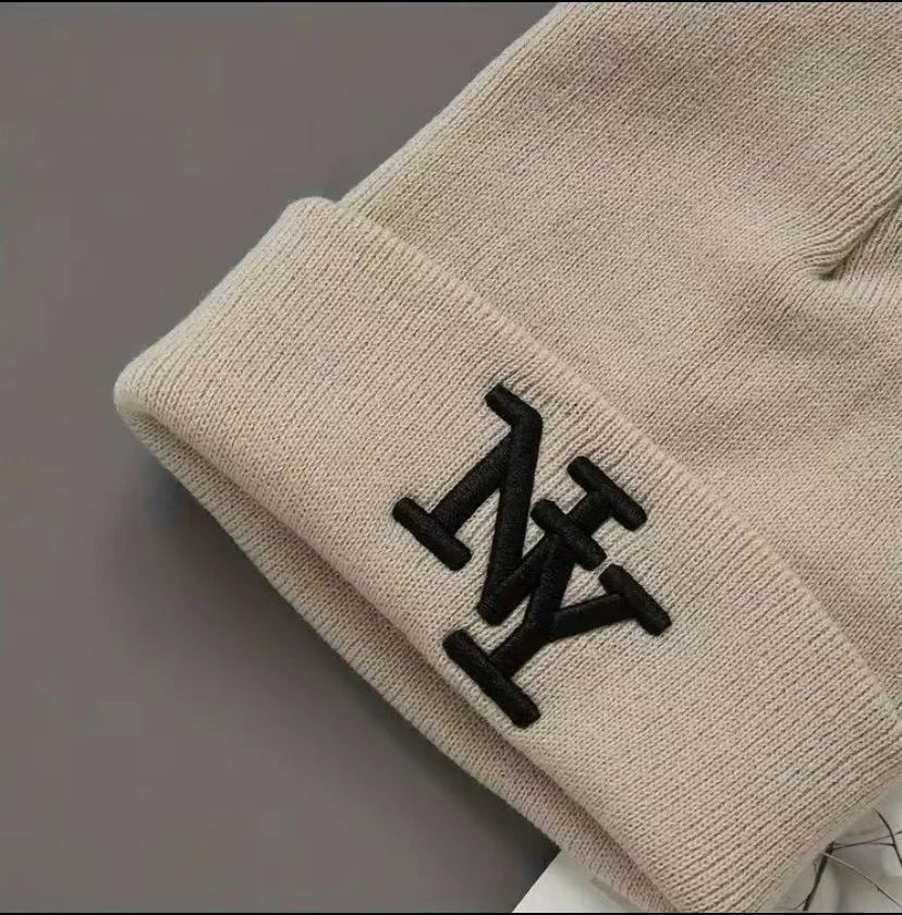 Embroidered Knit Polyester Wool Blend Beanie for Everyday Casual Streetwear Outdoor Winter Style