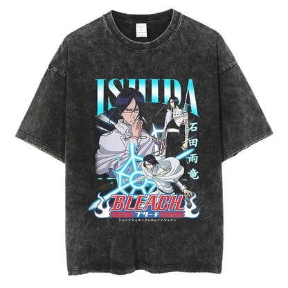 Anime-Inspired Manga Streetwear Oversized Graphic Washed Cotton Casual T-Shirt