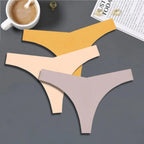 Seamless V-Waist Thong Panties Three-Pack with Smooth Athletic Finish