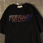 Rose Graphic Streetwear Cotton Blend T-Shirt With Edgy Urban Artwork