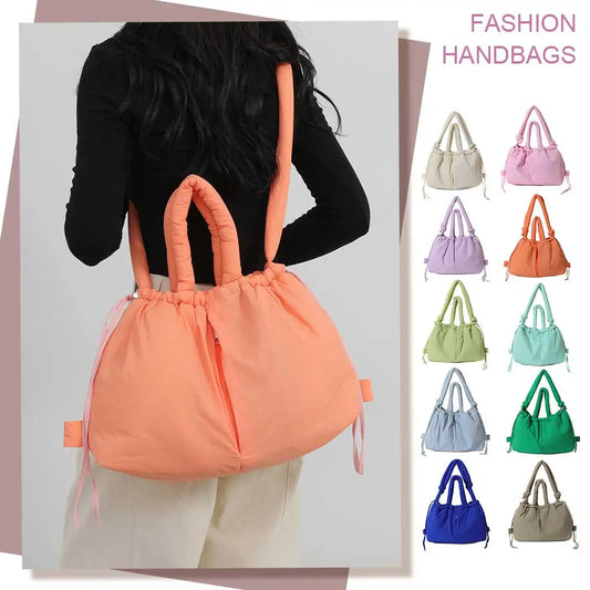 Large Capacity Puffer Tote Bag with Adjustable Strap Lightweight Design
