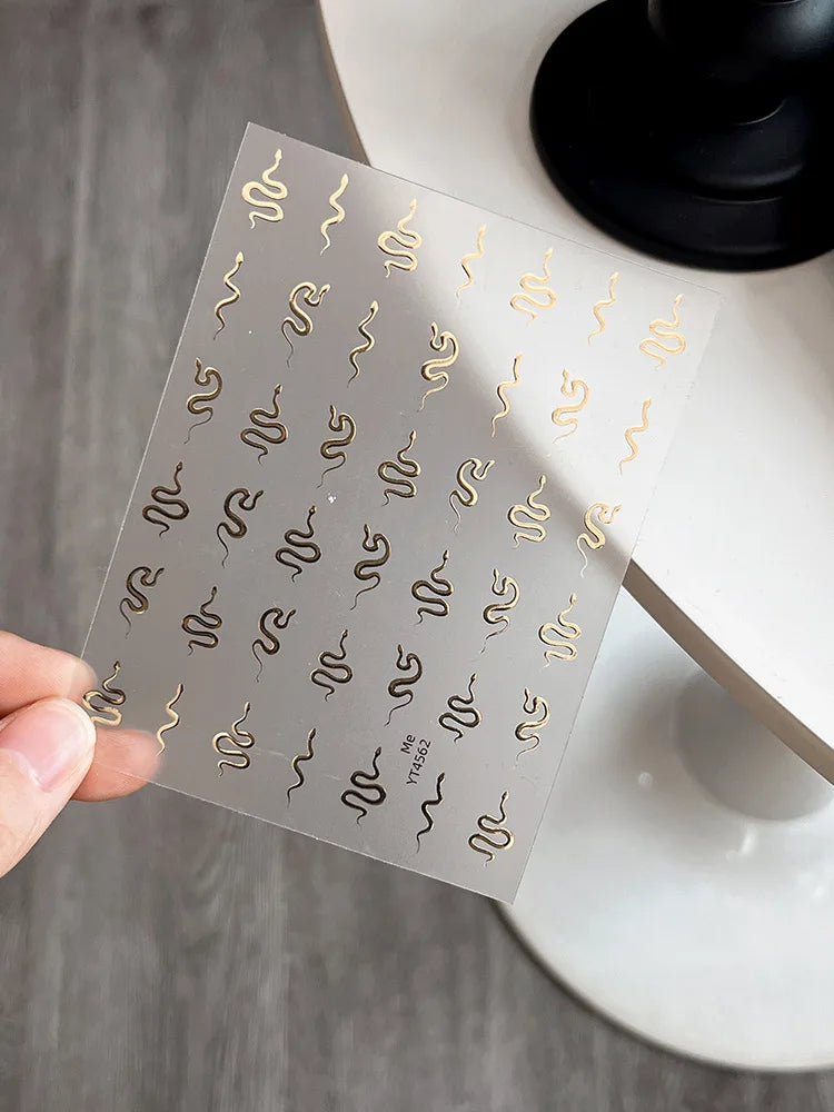 Minimalist Gothic Nail Art Sticker Set with Alternative Symbolic Details
