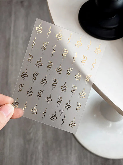 Minimalist Gothic Nail Art Sticker Set with Alternative Symbolic Details